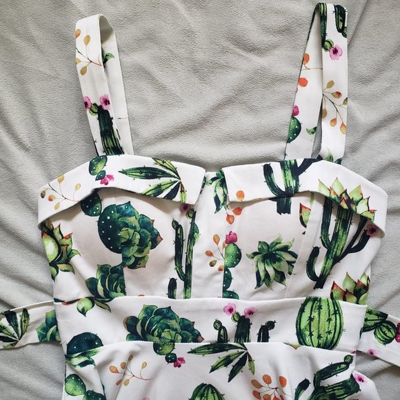 Modcloth Ixia Cactus Dress A-Line - Picture 3 of 5